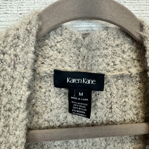 Karen Kane Women's Taupe Chunky Knit Button Front Sweater Cardigan Size Medium - Picture 2 of 9